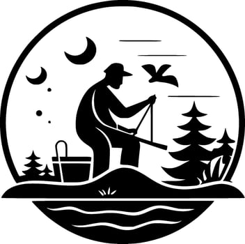 Fishing - High Quality Vector Logo - Vector illustration ideal for T-shirt graphic