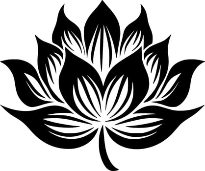 Flower, Black and White Vector illustration
