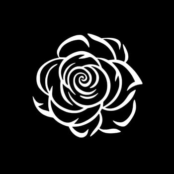 Flower, Black and White Vector illustration