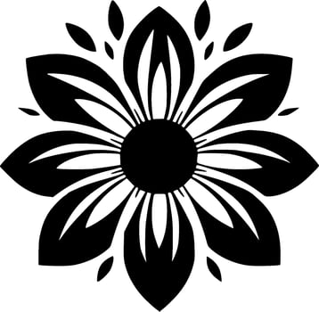 Flower, Black and White Vector illustration