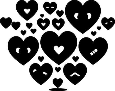 Hearts - Minimalist and Flat Logo - Vector illustration