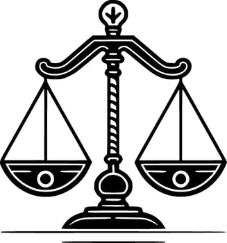 Justice, Black and White Vector illustration