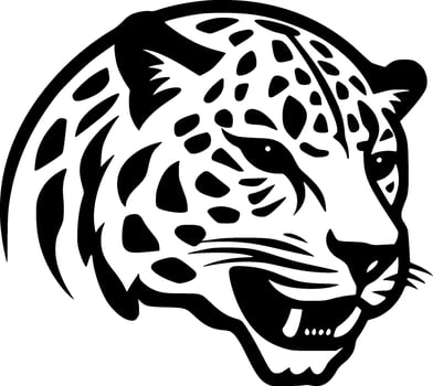 Leopard, Black and White Vector illustration