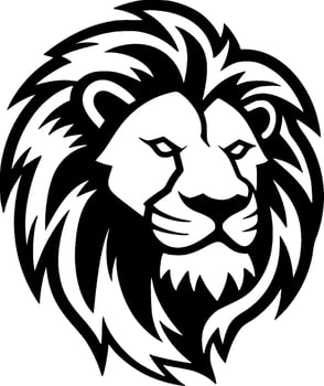 Lion - Black and White Isolated Icon - Vector illustration