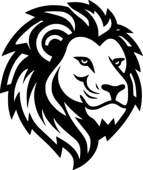Lion - Black and White Isolated Icon - Vector illustration