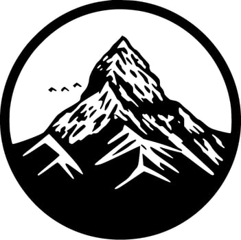 Mountain - Black and White Isolated Icon - Vector illustration