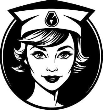 Nurse, Minimalist and Simple Silhouette - Vector illustration