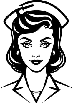Nurse, Minimalist and Simple Silhouette - Vector illustration