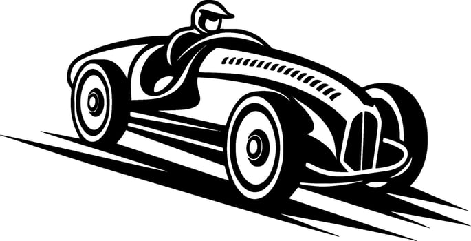 Racing - Black and White Isolated Icon - Vector illustration