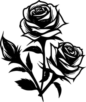 Roses, Minimalist and Simple Silhouette - Vector illustration