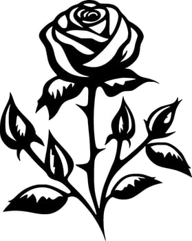 Roses, Minimalist and Simple Silhouette - Vector illustration