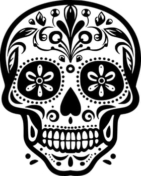 Skull - Black and White Isolated Icon - Vector illustration