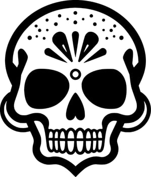 Skull, Black and White Vector illustration
