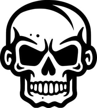 Skull - Black and White Isolated Icon - Vector illustration