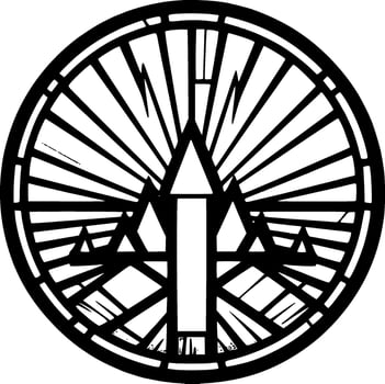 Stained Glass, Black and White Vector illustration