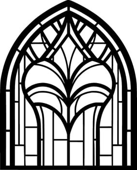 Stained Glass - Black and White Isolated Icon - Vector illustration