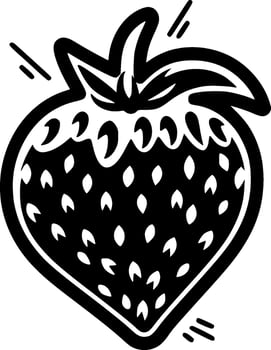 Strawberry, Minimalist and Simple Silhouette - Vector illustration