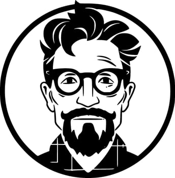 Teacher, Black and White Vector illustration