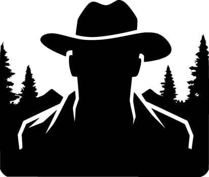 Western, Minimalist and Simple Silhouette - Vector illustration
