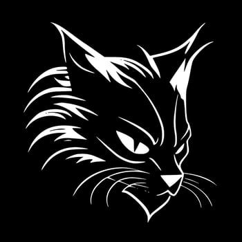 Wildcat - Black and White Isolated Icon - Vector illustration