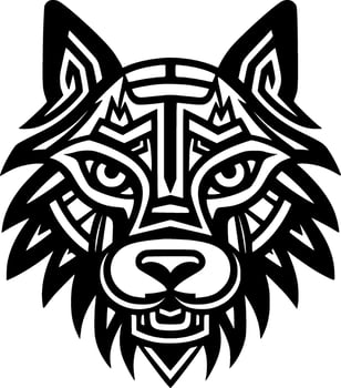 Wolf, Black and White Vector illustration
