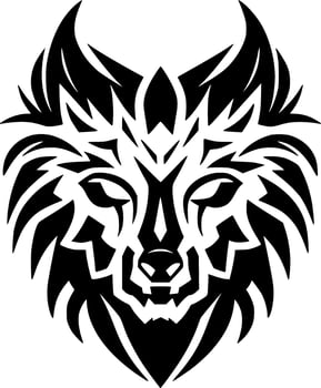 Wolf, Black and White Vector illustration