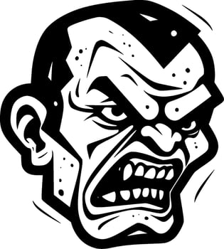 Zombie, Black and White Vector illustration