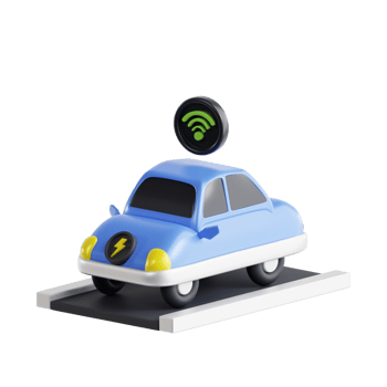 3d Render Electric Car Signal Icon Illustration png