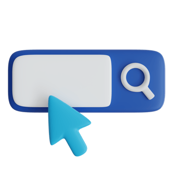 Search bar icon. Web Development and Optimization icons. 3d render illustration png