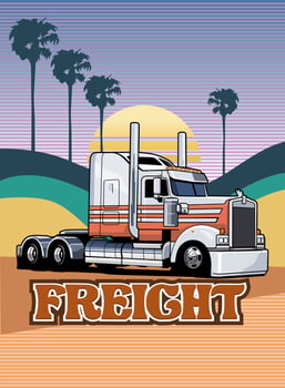semi trucks illustration design logo icon vector