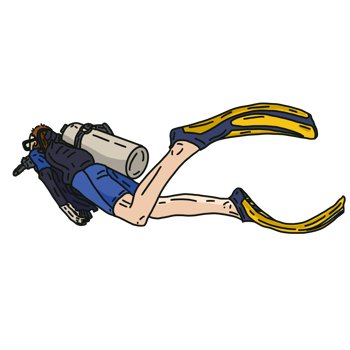 scuba diver with a equipment png