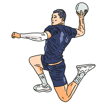 Handball player cartoon png