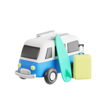 3d Render Van Car Icon Illustration png