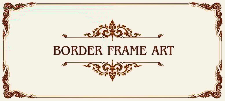 Gold frame with corner line floral for picture, Vector design decoration pattern style