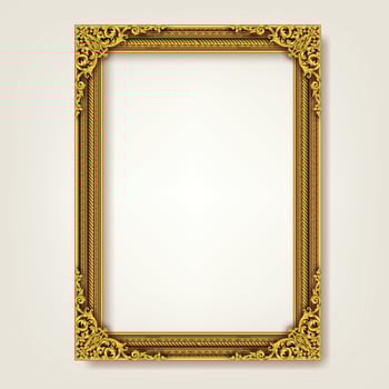 Royal golden frame photo vector