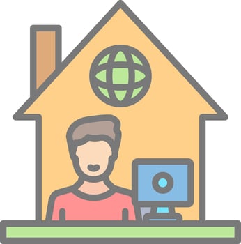 Work From Home Vector Icon Design