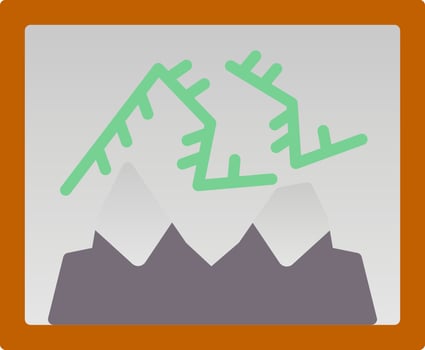 Northern lights photography Vector Icon Design