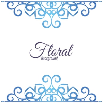 Floral background blue banner design vector