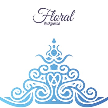 Floral background blue banner design vector
