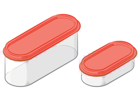 Food Container Box Oval Plastic Storage vector