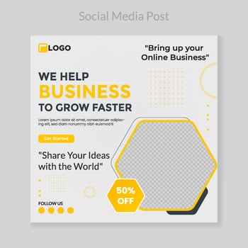 Digital business marketing banner for social media post template vector