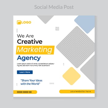 Digital business marketing banner for social media post template vector