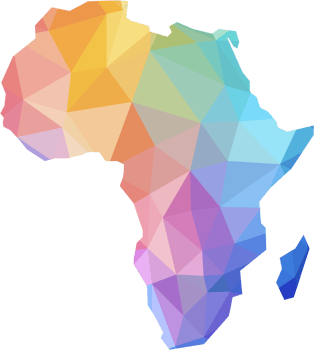 colorful abstract low polygonal of africa map. png