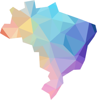 colorful abstract low polygonal of brazil map. png