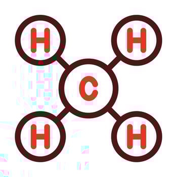 Methane Thick Line Two Color Icons For Personal And Commercial Use. vector