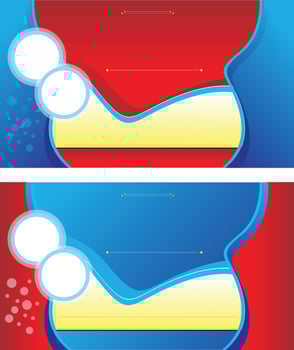 A red and blue business card vector