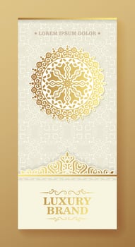 Luxury white background mandala card vector