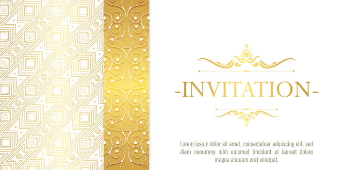 luxury White invitation background style ornamental pattern vector