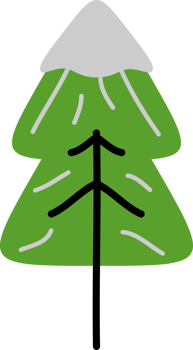 christmas tree with snow doodle png