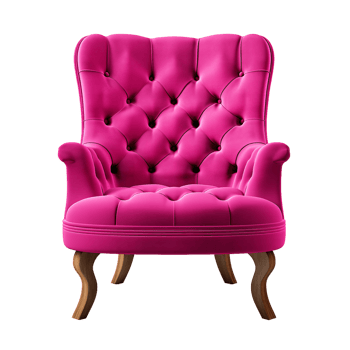 Ai Generative Pink accent chair, armchair isolated on transparent background png